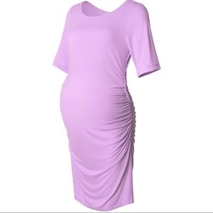 Lavender Knee Length Maternity Dress